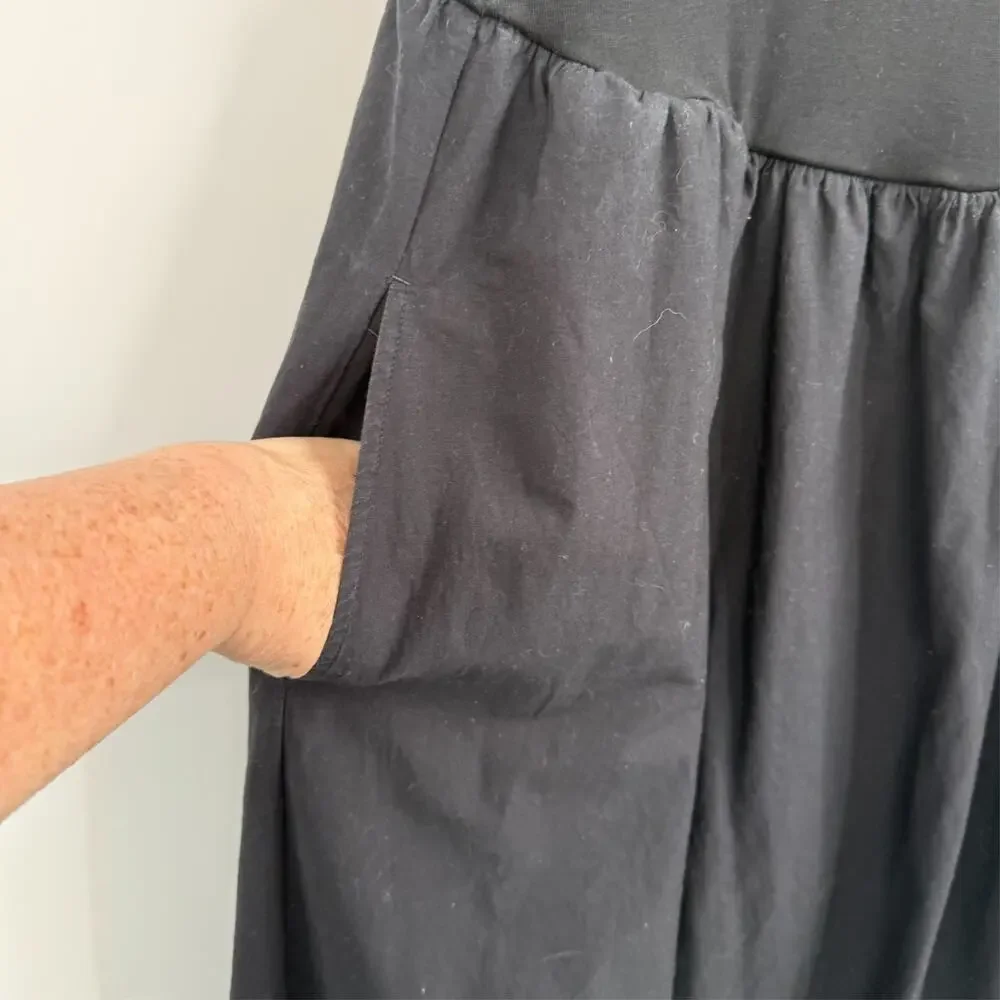 J.Crew Drop Waist Mixy Dress Womens XS Black Scoop Neck Preppy Minimalist CJ497